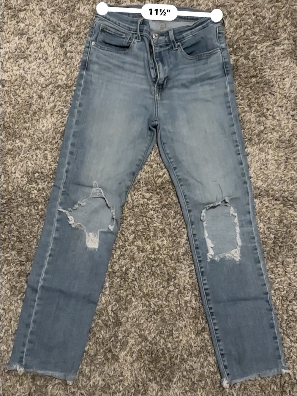 Levi's Women's Light Blue high rise Straight-Leg Distressed Jeans - Picture 8 of 10